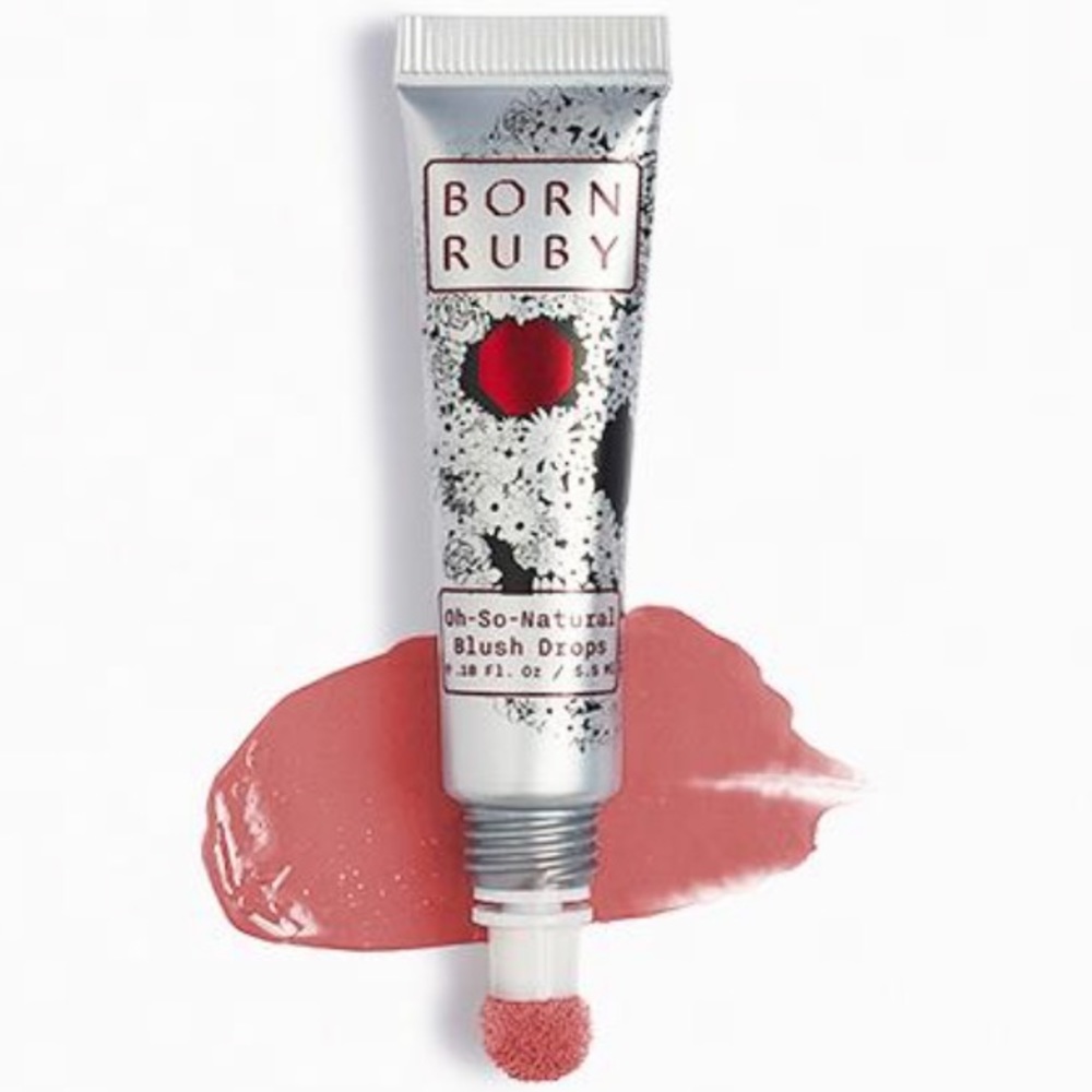 Born Ruby Oh-So-Natural Blush Drops in Peach Charmeuse